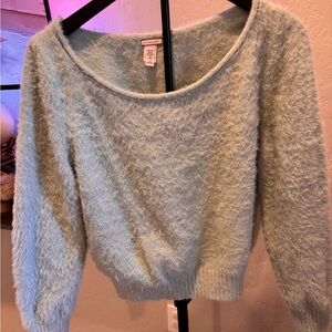 Victoria's Secret Fuzzy Scoopneck Sweater - Light Mint